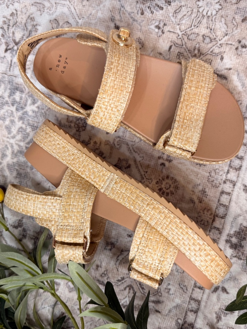 A New Day Raffia Platform Sport Sandals — Women’s Size 7 NWOB